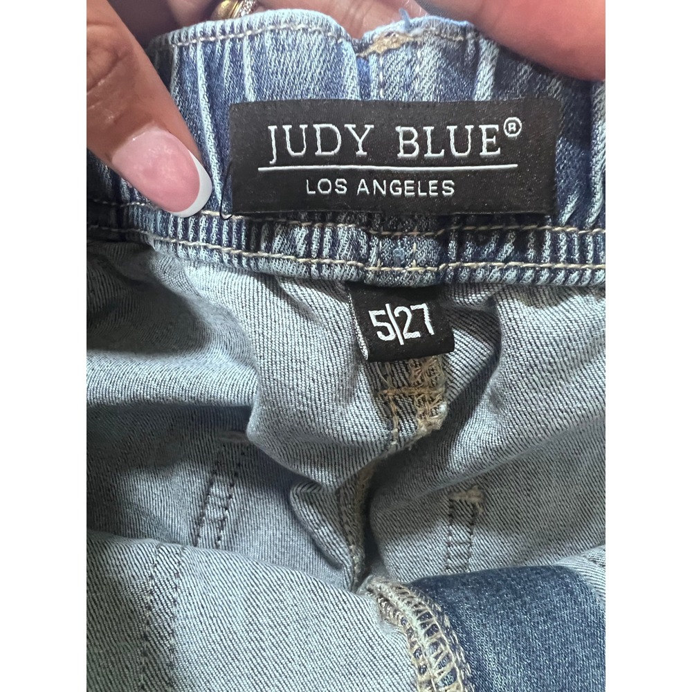 Judy Blue Womens Medium Wash Drawstring Stretch Denim Jogger Jeans Size 5/27 - Picture 3 of 9